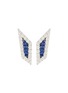 Main View - Click To Enlarge - KAVANT & SHARART - ‘Origami’ Diamond Sapphire 18K White Gold Palm Leaf Earrings