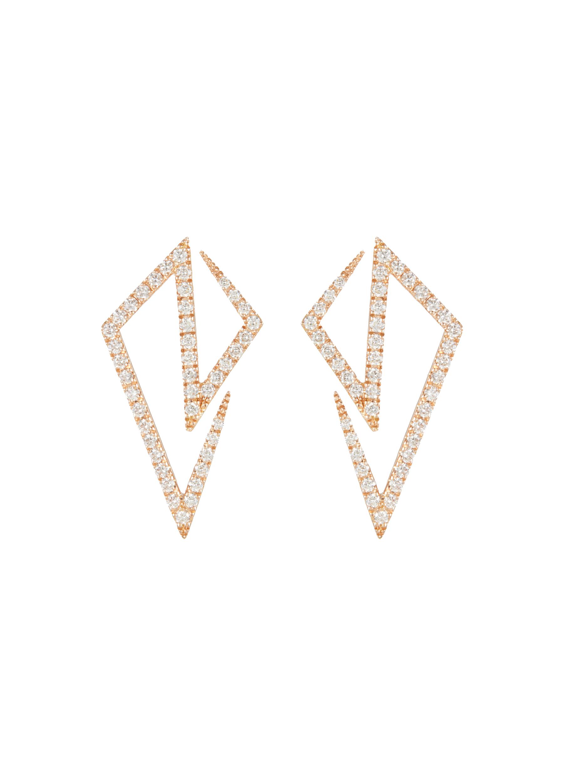 â€˜Origami’ Diamond 18K Rose Gold Earrings
