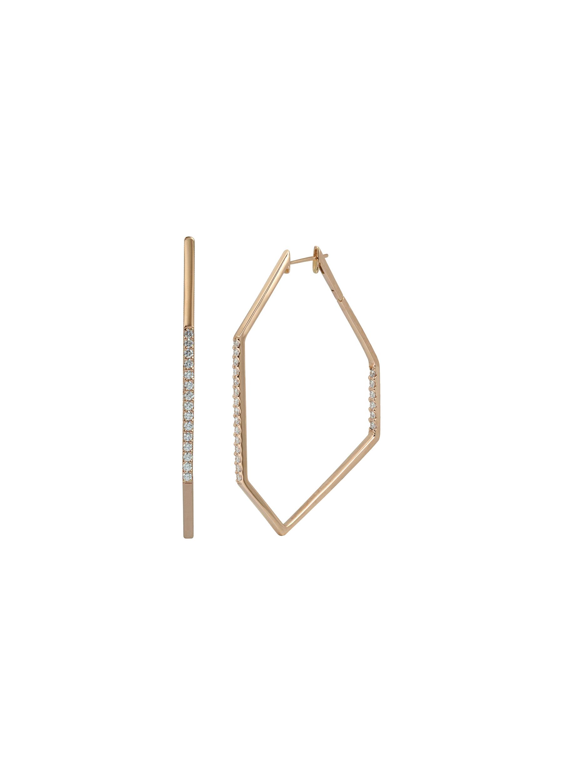 â€˜Origami Link No.5’ Diamond 18K Rose Gold Earrings