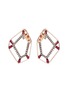 Main View - Click To Enlarge - KAVANT & SHARART - ‘Origami Link No.5’ Brown Diamond Ruby 18K Rose Gold Earrings