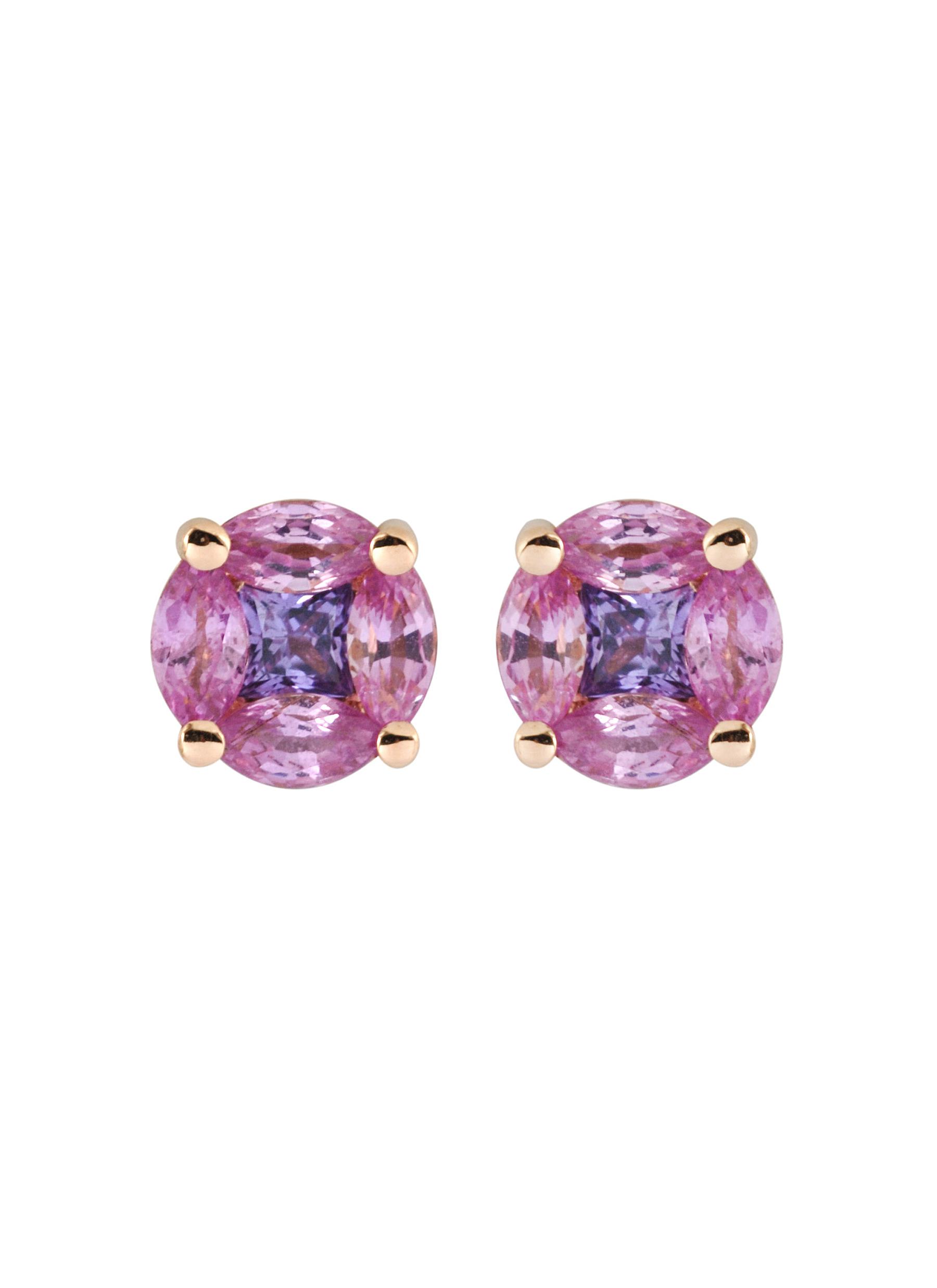 KAVANT & SHARART ‘GeoArt' Bicoloured Sapphire 18K Rose Gold Earrings