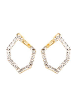 Main View - Click To Enlarge - KAVANT & SHARART - ‘Origami Link No.5’ Diamond 18K Gold Link Earrings