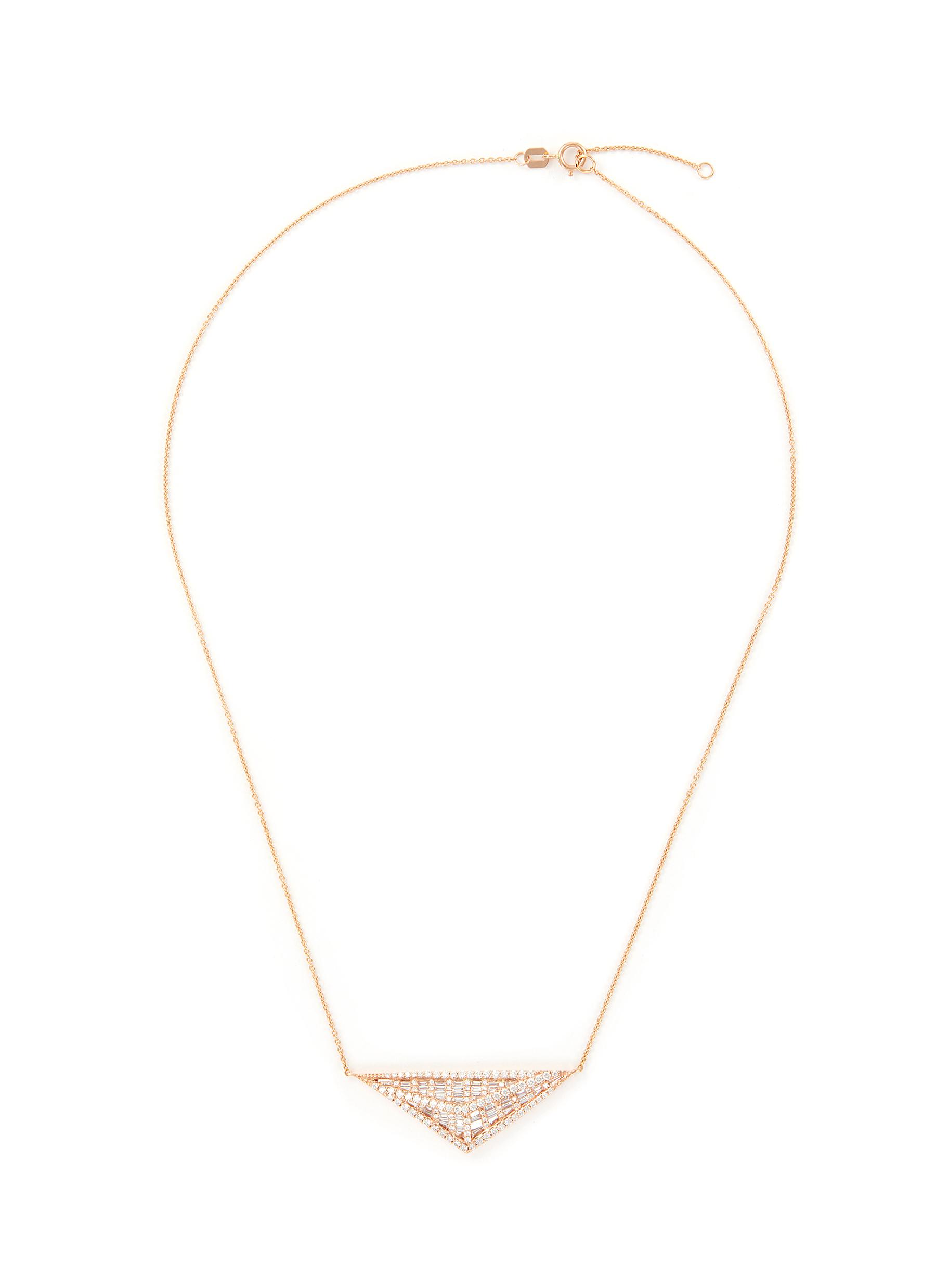 KAVANT & SHARART ‘Origami' Diamond 18K Rose Gold Necklace