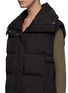 Detail View - Click To Enlarge - YVES SALOMON - SHEARLING COLLAR ZIP PRESS-STUD FASTENING TECHNICAL FABRIC QUILTED GILET