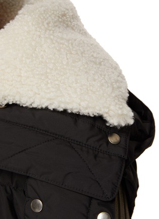  - YVES SALOMON - SHEARLING COLLAR ZIP PRESS-STUD FASTENING TECHNICAL FABRIC QUILTED GILET