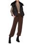 Figure View - Click To Enlarge - YVES SALOMON - SHEARLING COLLAR ZIP PRESS-STUD FASTENING TECHNICAL FABRIC QUILTED GILET