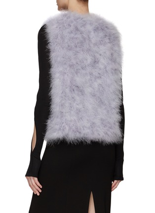 Back View - Click To Enlarge - YVES SALOMON - MARABOU FEATHER HOOK-AND-EYE FASTENING GILET