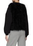 Back View - Click To Enlarge - YVES SALOMON - MARABOU FEATHER HOOK-AND-EYE FASTENING GILET