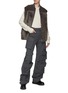 Figure View - Click To Enlarge - KARL DONOGHUE - Ribbed Knit Trim Shearling Zip-Up Gilet