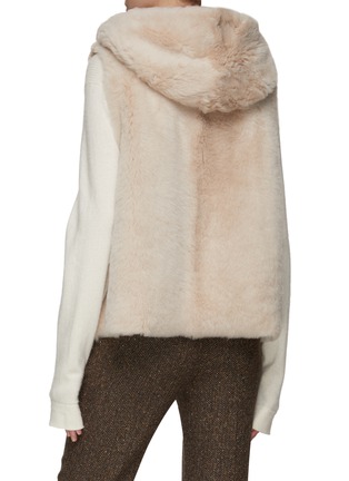Back View - Click To Enlarge - KARL DONOGHUE - Hooded Shearling Snap Buttoned Gilet