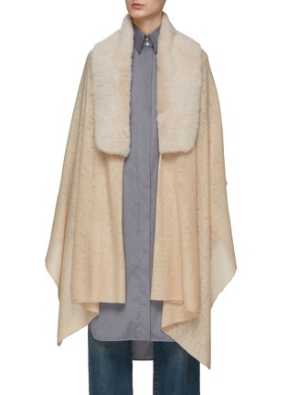 Main View - Click To Enlarge - KARL DONOGHUE - DOUBLE FELTED CASHMERE SHEARLING COLLAR SHAWL