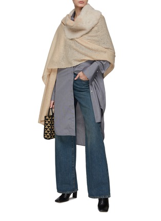 Figure View - Click To Enlarge - KARL DONOGHUE - DOUBLE FELTED CASHMERE SHEARLING COLLAR SHAWL