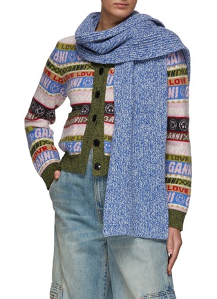 Figure View - Click To Enlarge - GANNI - SKINNY RIBBED KNIT SCARF