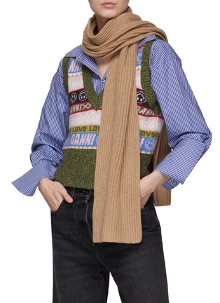 Figure View - Click To Enlarge - GANNI - STRUCTURED RIB SCARF
