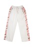 Main View - Click To Enlarge - TEAM WANG DESIGN - Peony Print Side Stripe Zip Pocket Tracksuit Bottoms