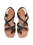 Detail View - Click To Enlarge - EQUIL - ‘Athens’ Square Toe Multi Criss-Cross Strap Leather Sandals