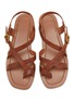 Detail View - Click To Enlarge - EQUIL - ‘Athens’ Square Toe Multi Criss-Cross Strap Leather Sandals