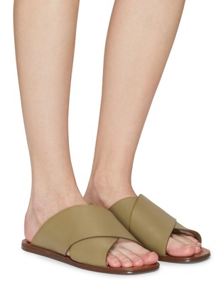 Figure View - Click To Enlarge - EQUIL - ‘Napoli’ Leather Crossed Band Sandals