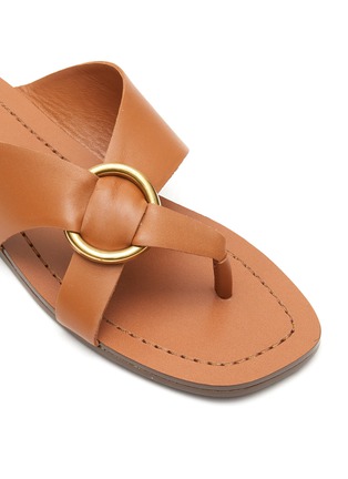 Detail View - Click To Enlarge - EQUIL - ‘Monaco’ Square Toe Criss-Cross Strap Leather Sandals