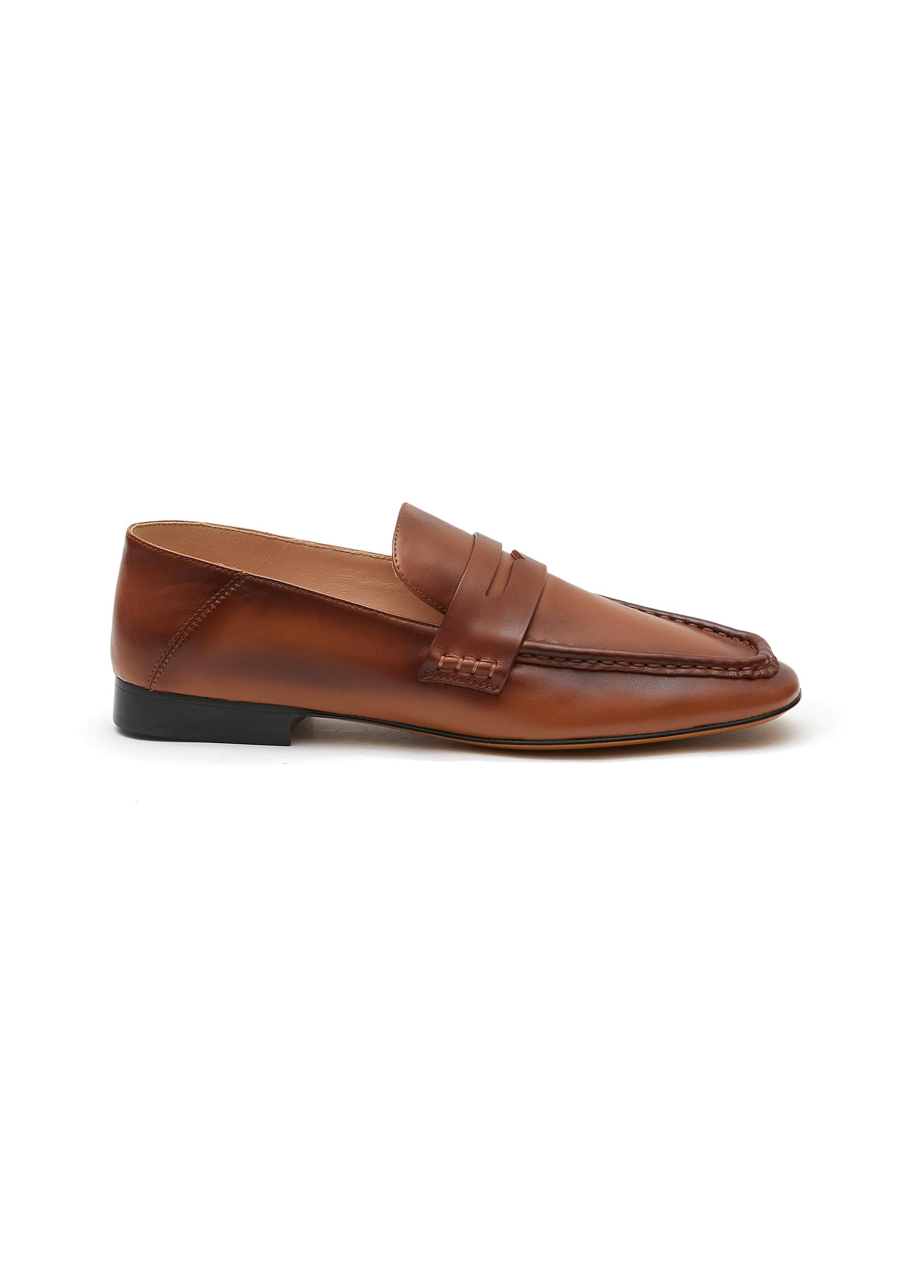 EQUIL ‘LONDON' SQUARE TOE LEATHER LOAFERS