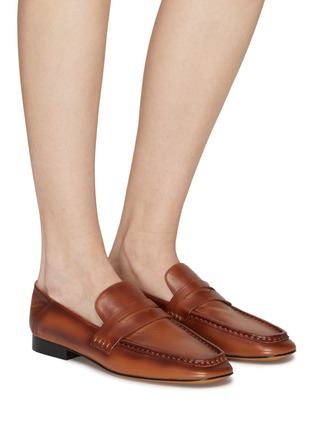 Figure View - Click To Enlarge - EQUIL - ‘LONDON’ SQUARE TOE LEATHER LOAFERS