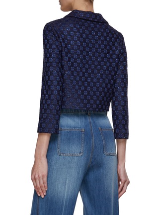 Back View - Click To Enlarge - ST. JOHN - Sequined Tweed Double Breasted Jacket