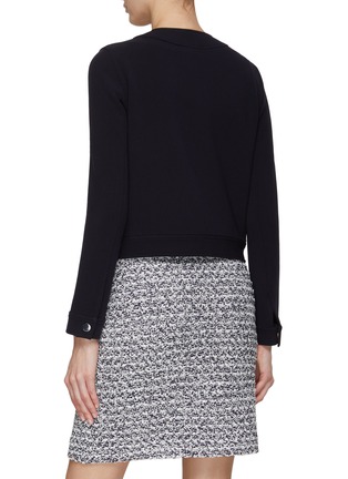 Back View - Click To Enlarge - ST. JOHN - TWEED PANEL CREWNECK LONG SLEEVE JACKET