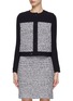 Main View - Click To Enlarge - ST. JOHN - TWEED PANEL CREWNECK LONG SLEEVE JACKET