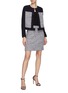 Figure View - Click To Enlarge - ST. JOHN - TWEED PANEL CREWNECK LONG SLEEVE JACKET