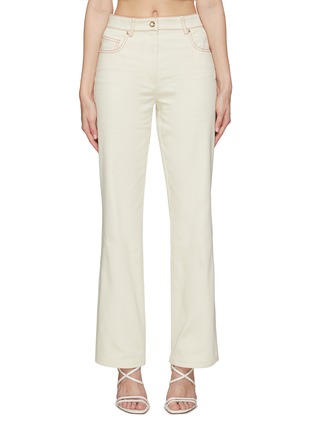 Main View - Click To Enlarge - ST. JOHN - CONTRAST STITCH HIGH RISE FLARED LEG JEANS