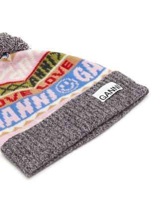 Detail View - Click To Enlarge - GANNI - GRAPHIC WOOL BEANIE HAT