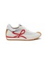Main View - Click To Enlarge - LOEWE - ‘FLOW’ LOW TOP SUEDE PANEL MESH LACE UP SNEAKERS