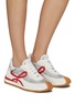 Figure View - Click To Enlarge - LOEWE - ‘FLOW’ LOW TOP SUEDE PANEL MESH LACE UP SNEAKERS
