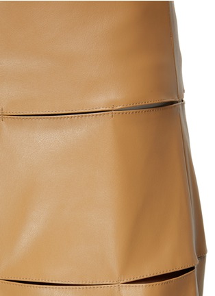  - A.W.A.K.E. MODE - Strip Panel Faux Leather Midi Skirt