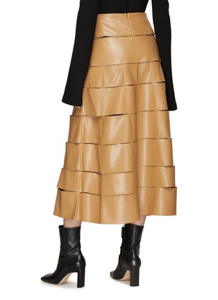 Back View - Click To Enlarge - A.W.A.K.E. MODE - Strip Panel Faux Leather Midi Skirt