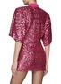 Back View - Click To Enlarge - THE ATTICO - PADDED SHOULDER STRETCH SEQUIN MINI DRESS