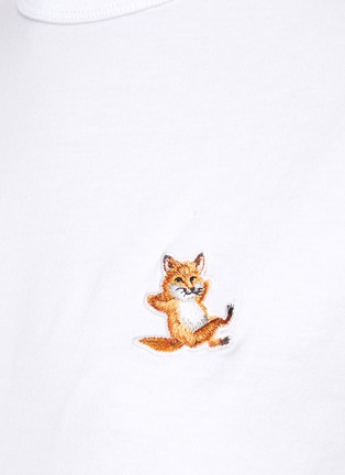  - MAISON KITSUNÉ - Chillax Fox Patch Cotton Crewneck T-Shirt