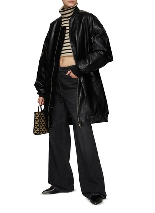 Figure View - Click To Enlarge - THE FRANKIE SHOP - ‘Jesse’ Faux Leather Bomber Coat