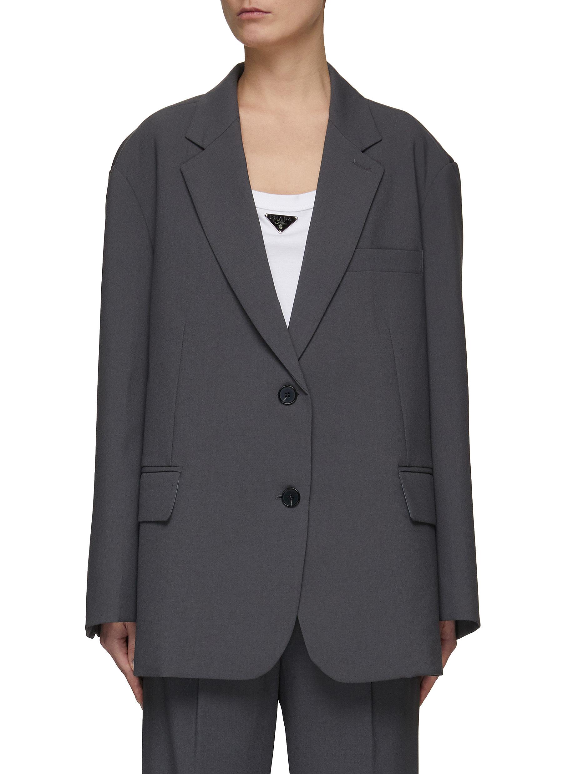 The Frankie Shop Bea Single-breasted Canvas Jacket In Grey