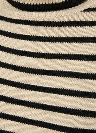  - THE FRANKIE SHOP - ‘Athina’ Striped Wool Blend Knit Cropped Turtleneck Sweater