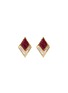 KAVANT & SHARART - ‘GeoArt’ Diamond Ruby 18K Gold Rhombus Stud Earrings