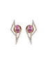 Main View - Click To Enlarge - KAVANT & SHARART - ‘GeoArt’ Diamond Pink Sapphire 18K Rose Gold Earrings
