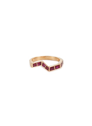 Main View - Click To Enlarge - KAVANT & SHARART - ‘Origami Ziggy’ Ruby 18K Gold Step Ring