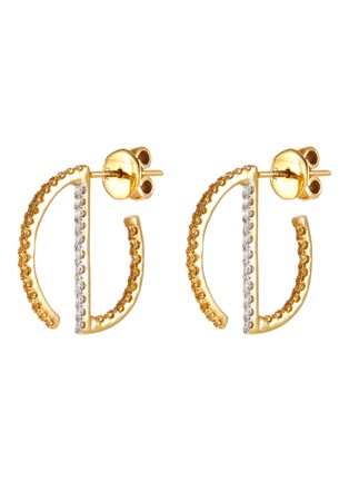 Main View - Click To Enlarge - KAVANT & SHARART - ‘GeoArt’ Diamond 18K Gold S-Shaped Earrings