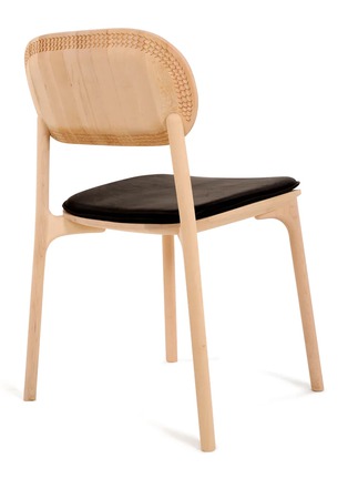 Main View - Click To Enlarge - ZANAT - UNNA OAK WOOD LEATHER CUSHION DINING CHAIR