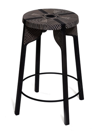 Main View - Click To Enlarge - ZANAT - TATTOO MAPLE WOOD BAR STOOL