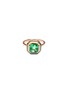 SELIM MOUZANNAR - ‘MINA’ DIAMOND EMERALD 18K PINK GOLD ENAMEL RING