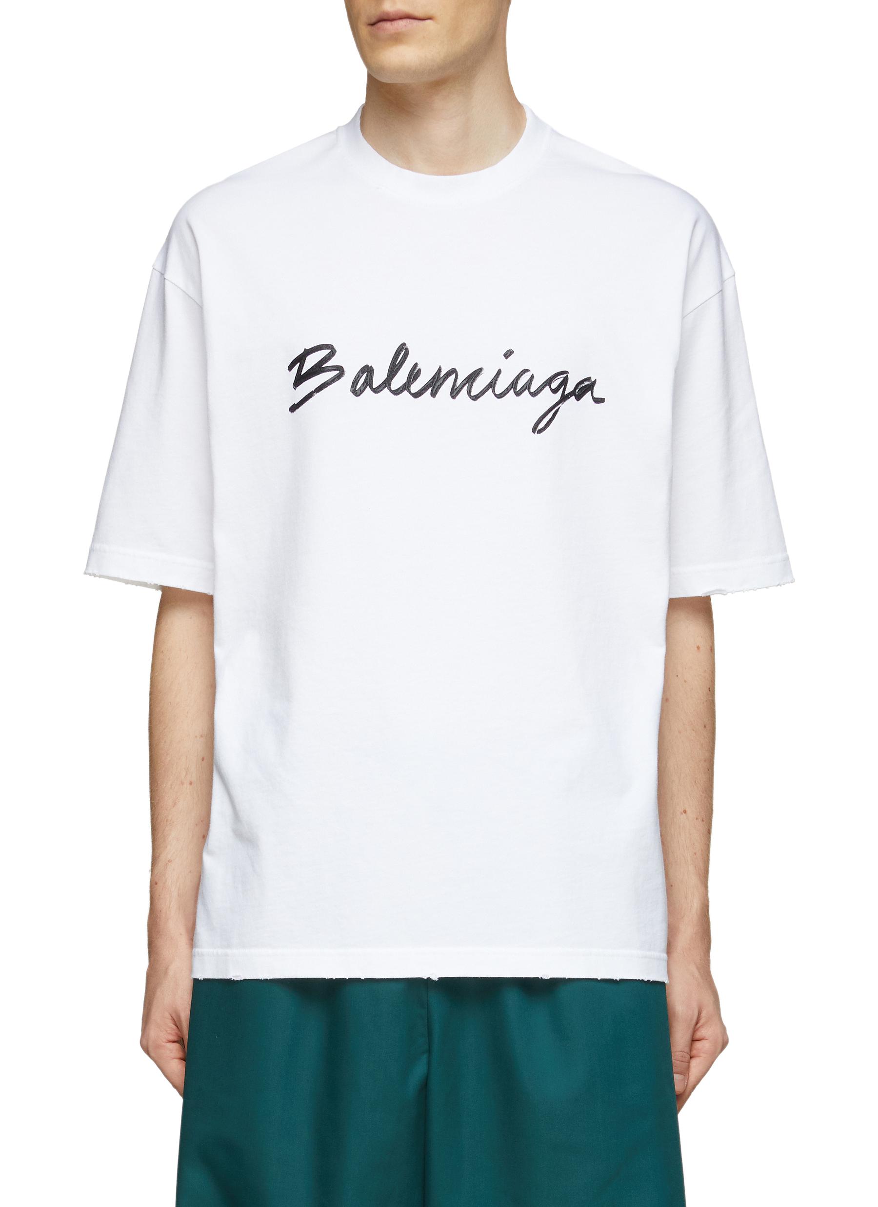 BALENCIAGA Logo Vintage Cotton Crewneck T-Shirt