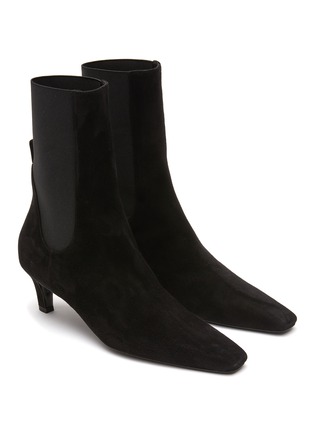 Detail View - Click To Enlarge - TOTEME - MID HEEL SUEDE ANKLE BOOTS