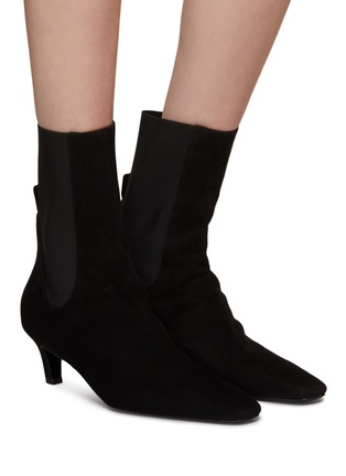 Figure View - Click To Enlarge - TOTEME - MID HEEL SUEDE ANKLE BOOTS